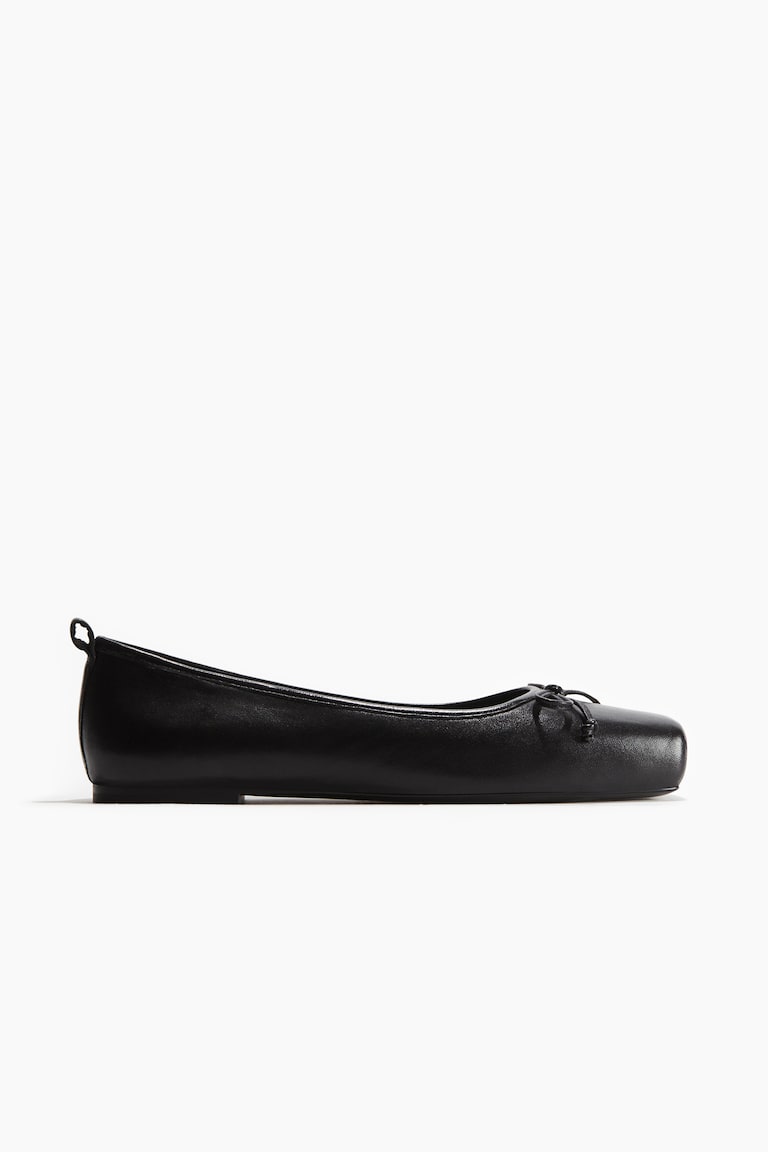 H&M Bailarinas de piel - Negro - MUJER Liquidación