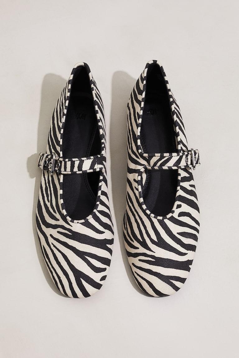 H&M Bailarinas estilo merceditas - Beige/Estampado de leopardo - MUJER