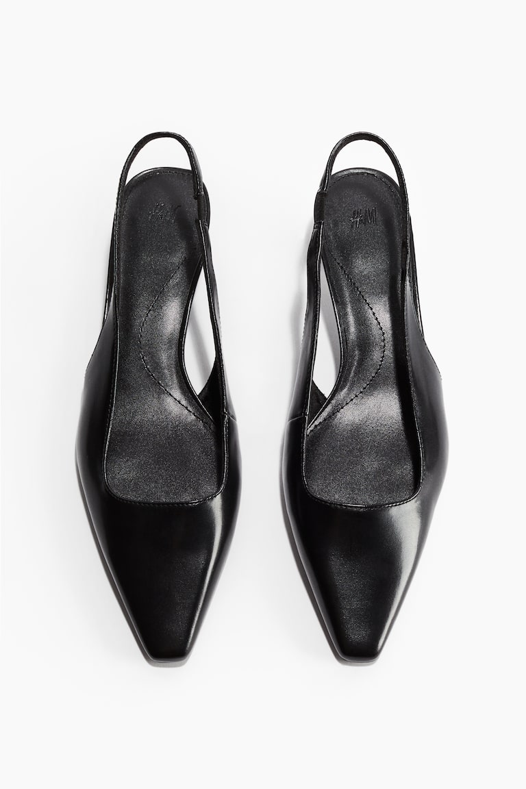 H&M Salones destalonados con puntera fina - Negro/Canalé - MUJER Último día