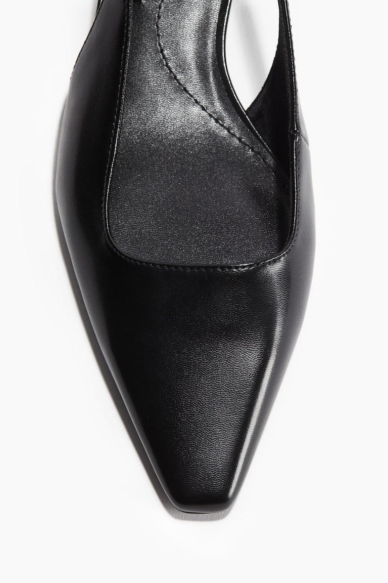 H&M Salones destalonados con puntera fina - Negro/Canalé - MUJER Último día