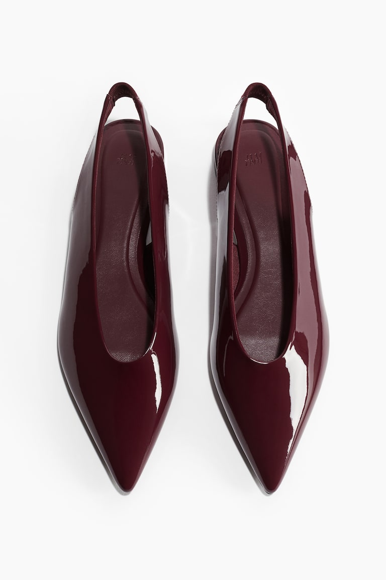 H&M Salones destalonados de charol - Gris/Efecto piel de cocodrilo - MUJER Liquidación