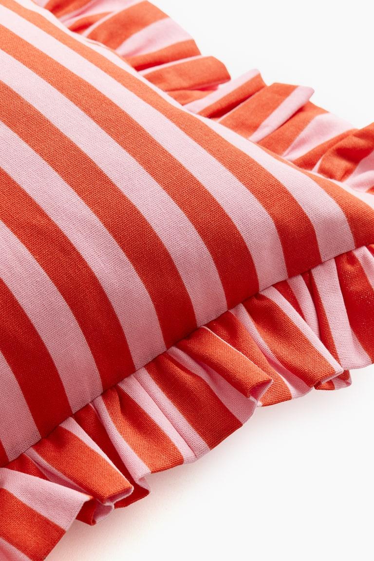 H&M Funda de cojín en algodón con cenefa de volante - Verde/Rayas - HOME Ofertas especiales