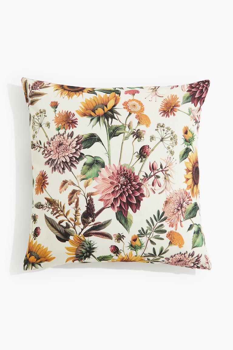H&M Funda de cojín estampada - Beige claro/Floral - HOME