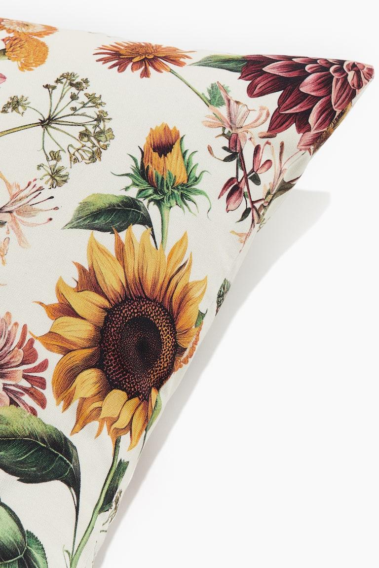 H&M Funda de cojín estampada - Beige claro/Floral - HOME ÚLTIMAS EDICIONES