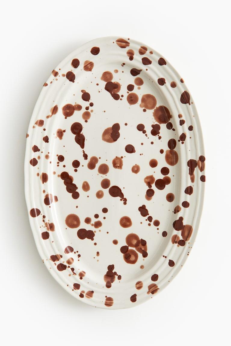 H&M Fuente de gres con esmalte moteado - Blanco/Moteado - HOME Solo hoy