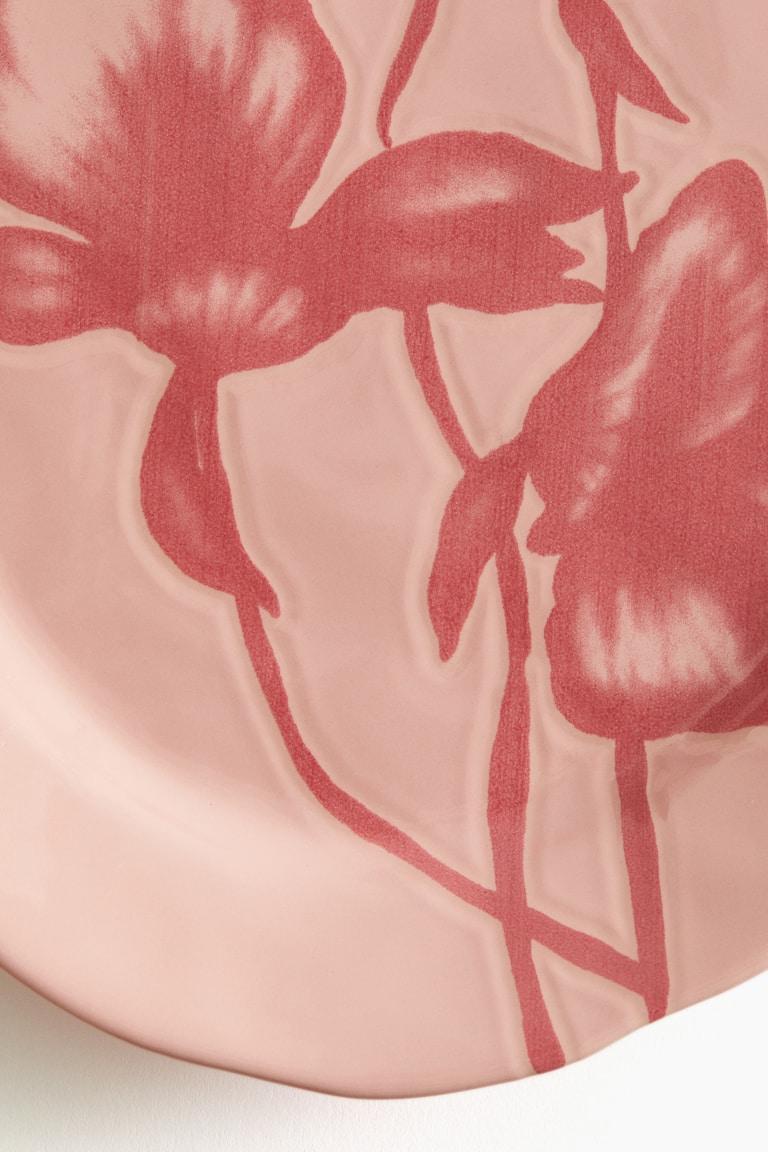 H&M Fuente de servir de gres con motivo - Verde caqui/Floral - HOME Limitado a 3 días