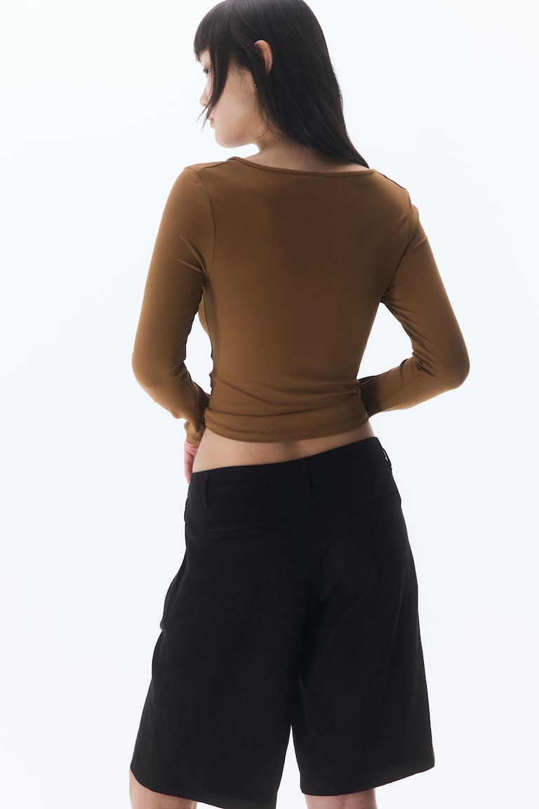 H&M Bermudas en mezcla de lino - Negro - MUJER En línea
