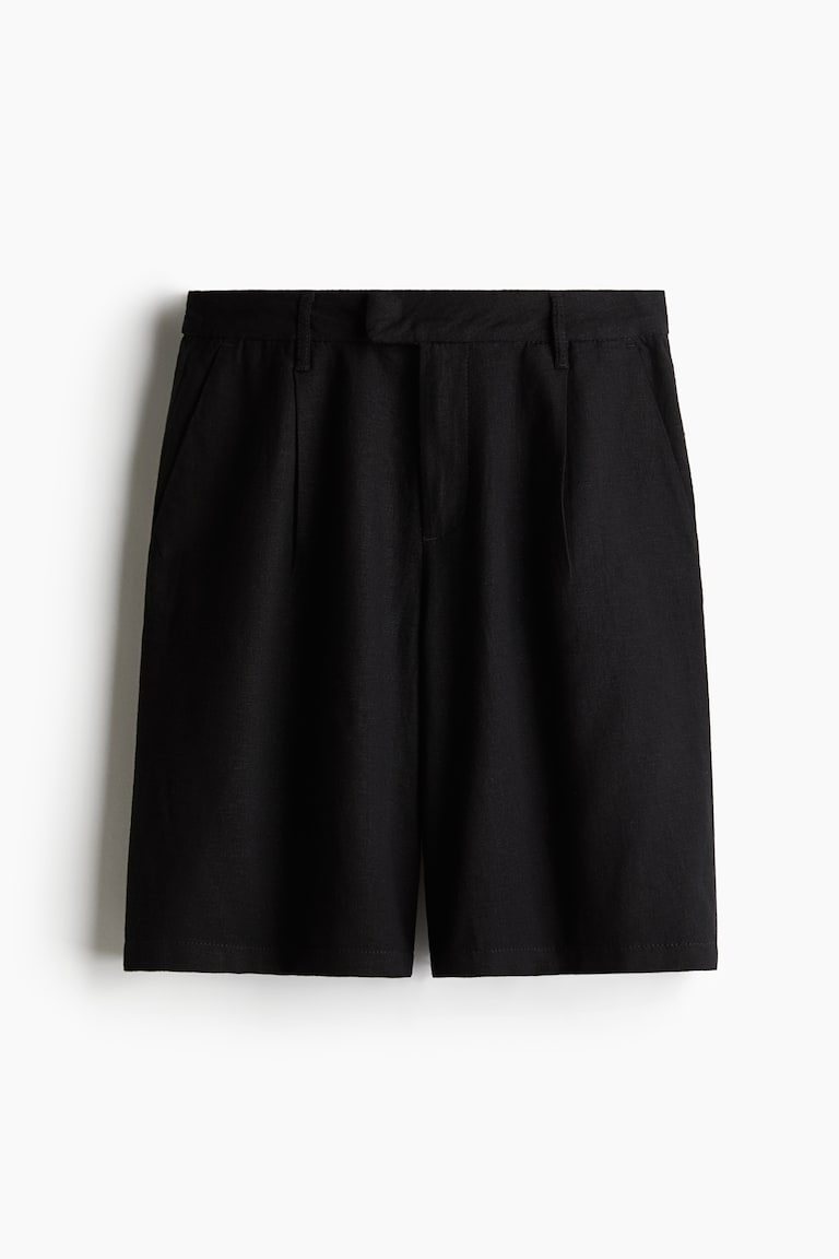 H&M Bermudas en mezcla de lino - Negro - MUJER En línea
