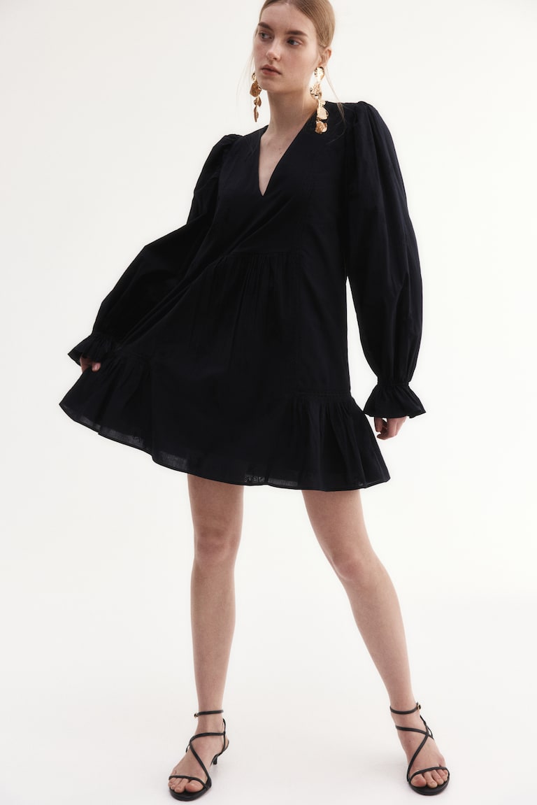 H&M Vestido túnica de algodón - Negro - MUJER Promoción trimestral