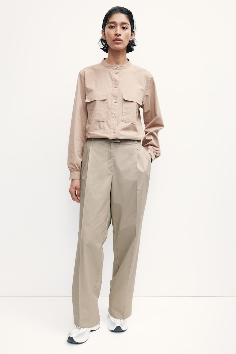 H&M Chinos con raya - Beige - MUJER Tienda de fábrica