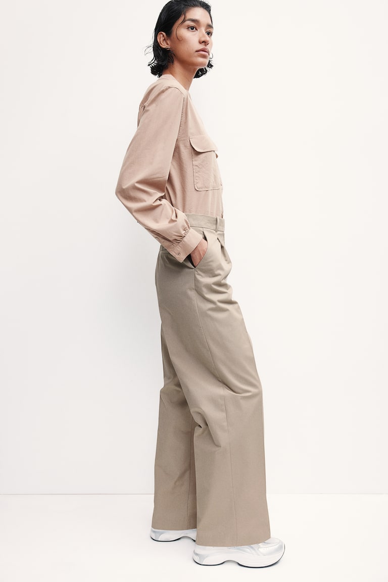 H&M Chinos con raya - Beige - MUJER Tienda de fábrica