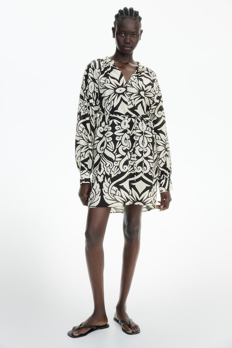H&M Vestido túnica con cinturón de anudar - Negro - MUJER Libre de impuestos