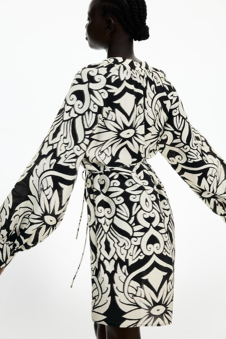 H&M Vestido túnica con cinturón de anudar - Negro - MUJER Libre de impuestos