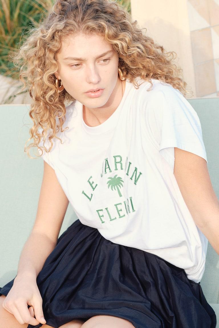 H&M Camiseta oversize - Azul marino/Silver Lake - MUJER Rebajas de fin de temporada