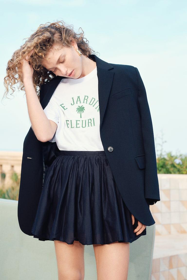 H&M Camiseta oversize - Blanco/Oui - MUJER Precio ultrabajo