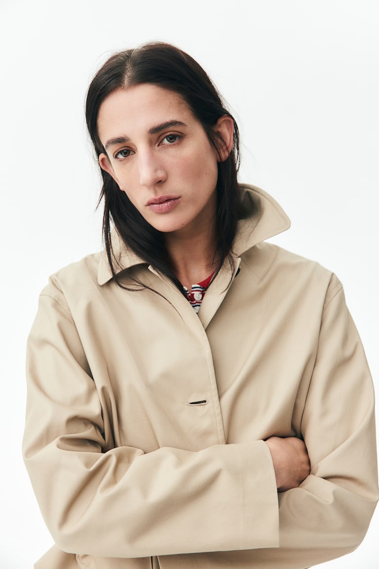H&M Chaqueta de sarga con cuello - Azul marino - MUJER 2025