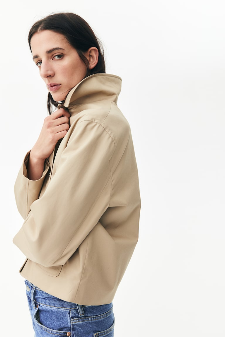H&M Chaqueta de sarga con cuello - Azul marino - MUJER 2025