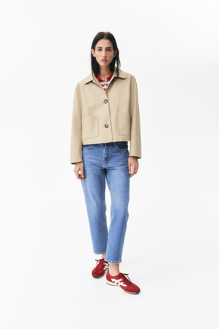H&M Chaqueta de sarga con cuello - Beige - MUJER En línea
