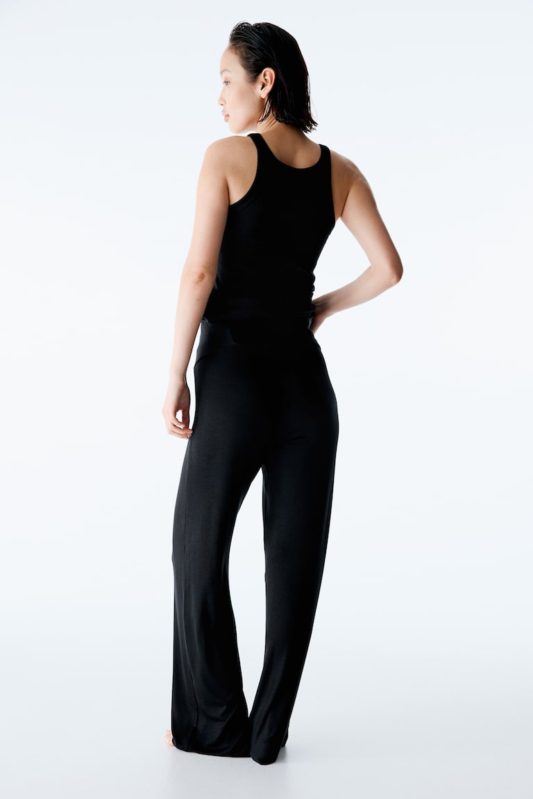 H&M MAMA Pantalón en punto de canalé Before & After - Beige claro - MUJER Devoluciones gratuitas