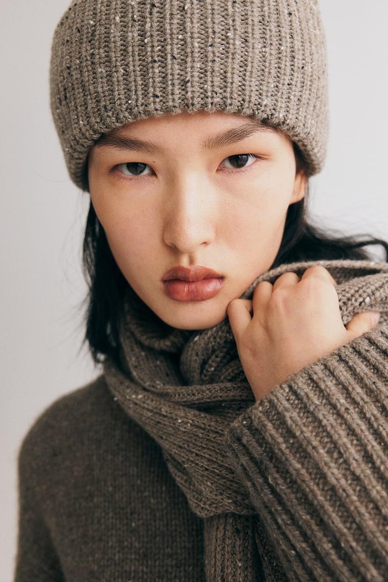 H&M Gorro beanie en punto de canalé - Rojo - MUJER Liquidación