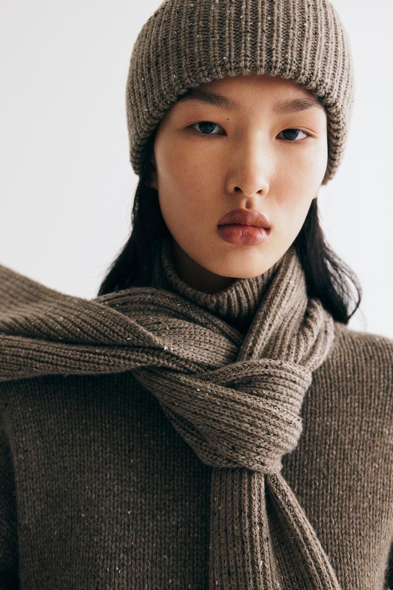 H&M Gorro beanie en punto de canalé - Azul marino/M - MUJER