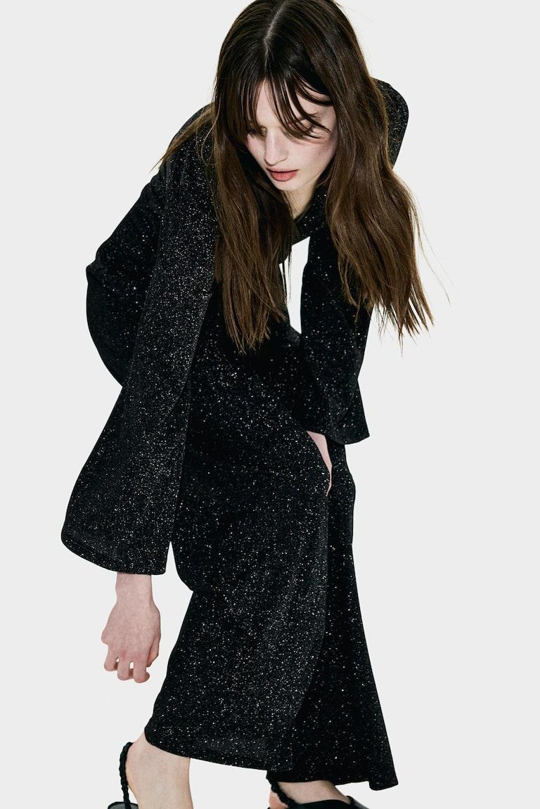 H&M Mono con nudo decorativo - Negro/Strass - MUJER Últimos 3 días