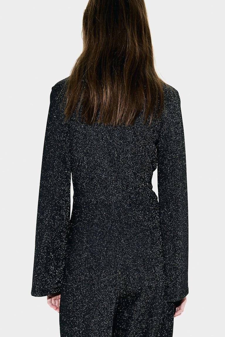 H&M Mono con nudo decorativo - Negro/Strass - MUJER Últimos 3 días