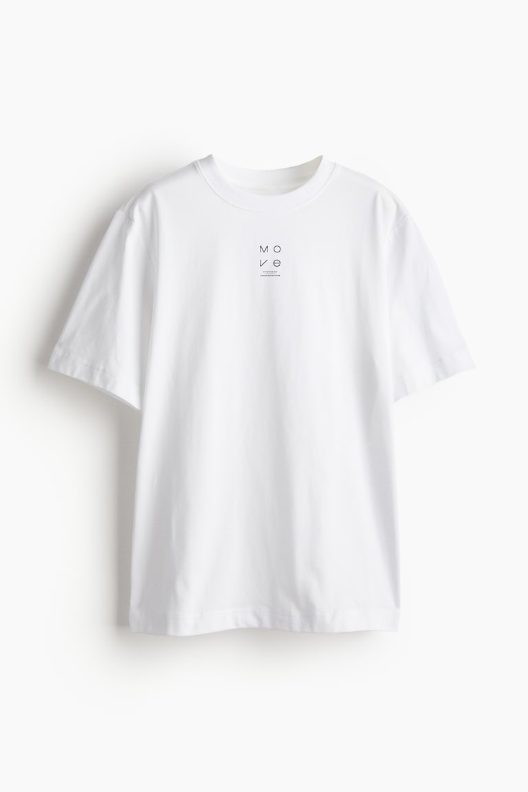 H&M Camiseta de deporte con DryMove™ - Beige/Weekend Run Club - MUJER