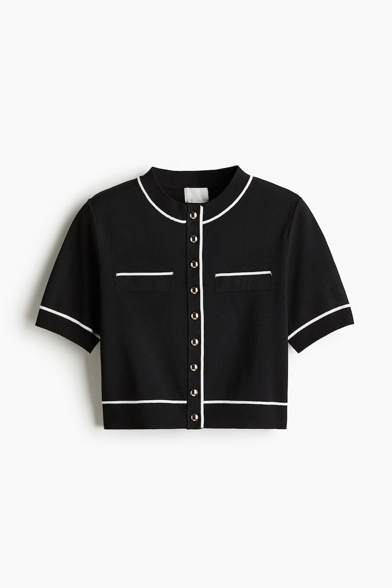 H&M Cárdigan en punto tupido - Negro - MUJER Outlet