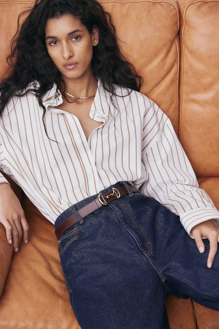 H&M Cinturón de piel - Burdeos - MUJER