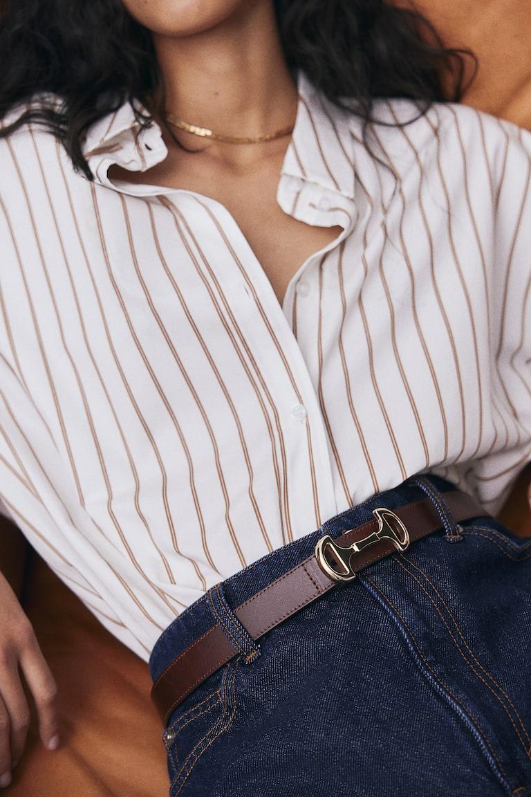 H&M Cinturón de piel - Burdeos - MUJER Venta caliente