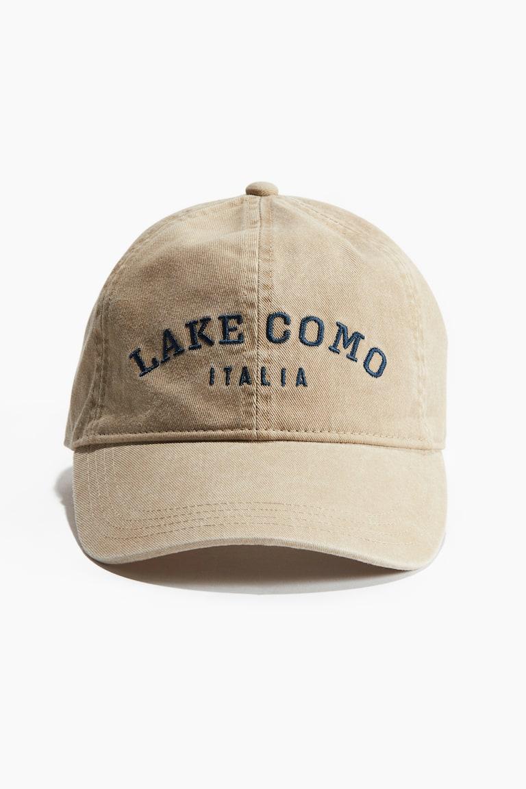 H&M Gorra de sarga con motivo bordado - Beige claro/Tribeca - MUJER En oferta