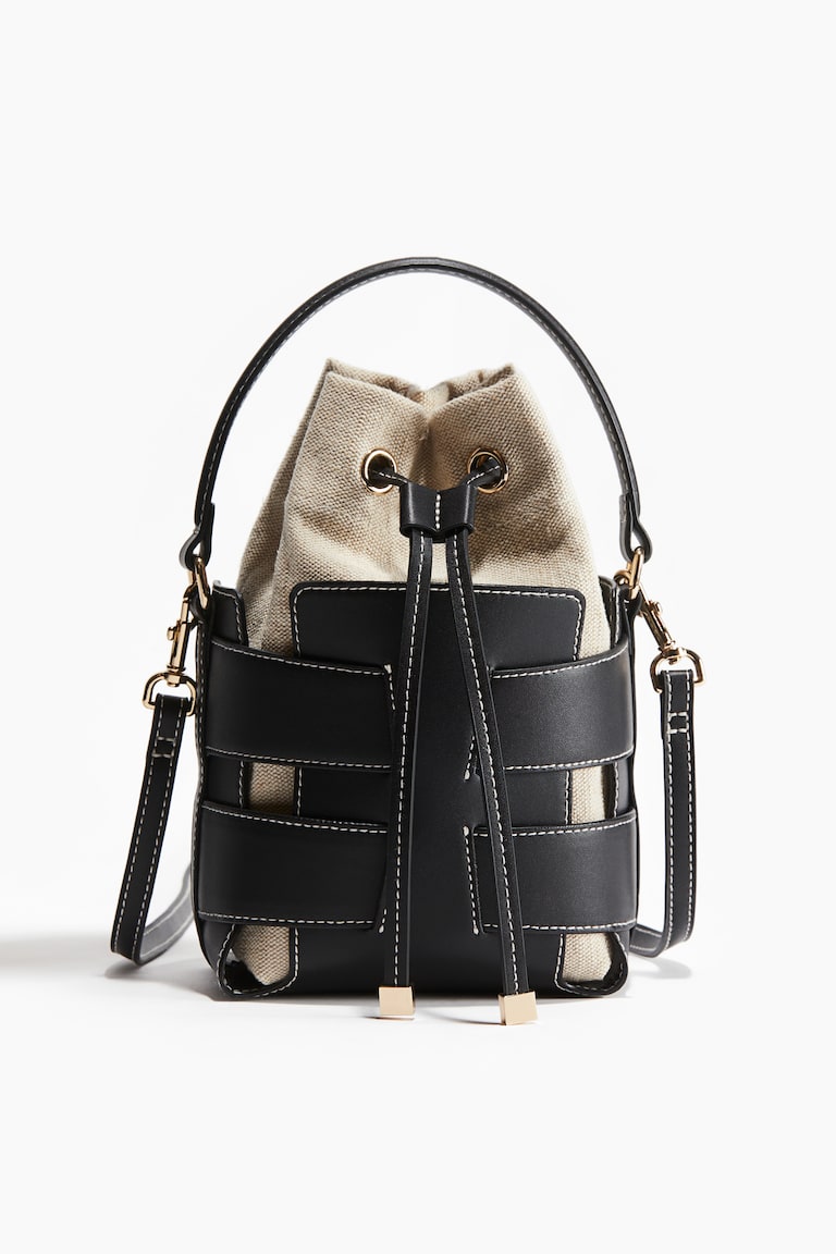 H&M Bolso bombonera cruzado - Negro/Beige - MUJER
