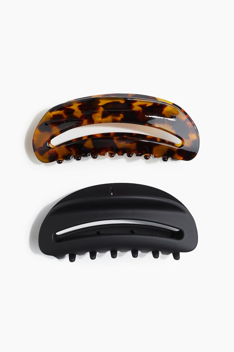 H&M Pack de 2 pinzas - Negro/Diseño carey - MUJER