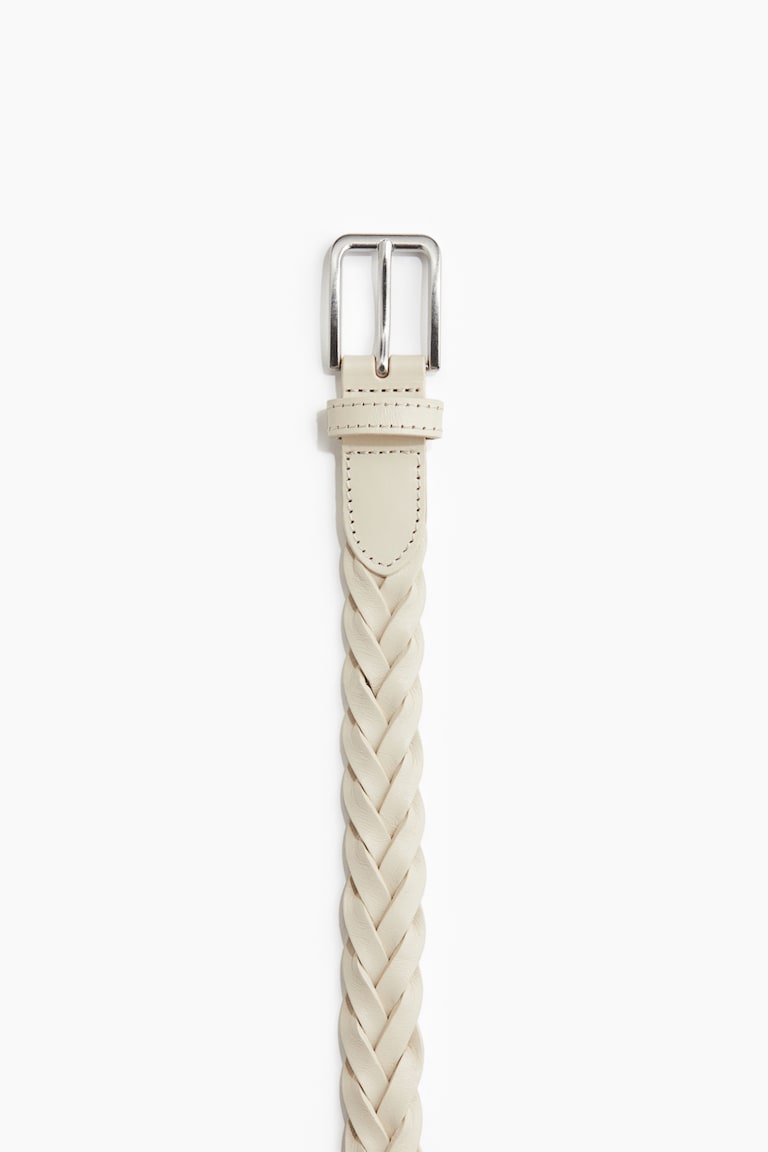 H&M Cinturón en piel trenzada - Crema - HOMBRE Superdescuento