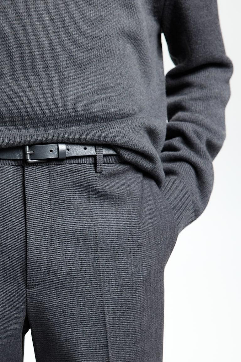 H&M Cinturón de piel - Beige oscuro - HOMBRE