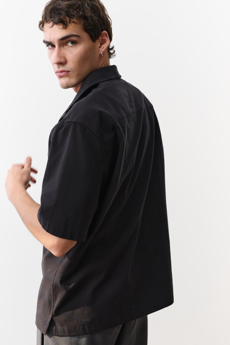 H&M Camisa texturizada Regular Fit - Negro - HOMBRE Liquidación