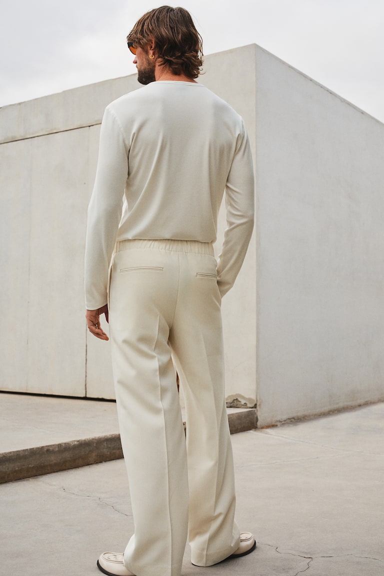 H&M Camiseta en punto de canalé Slim Fit - Crema - HOMBRE Última moda