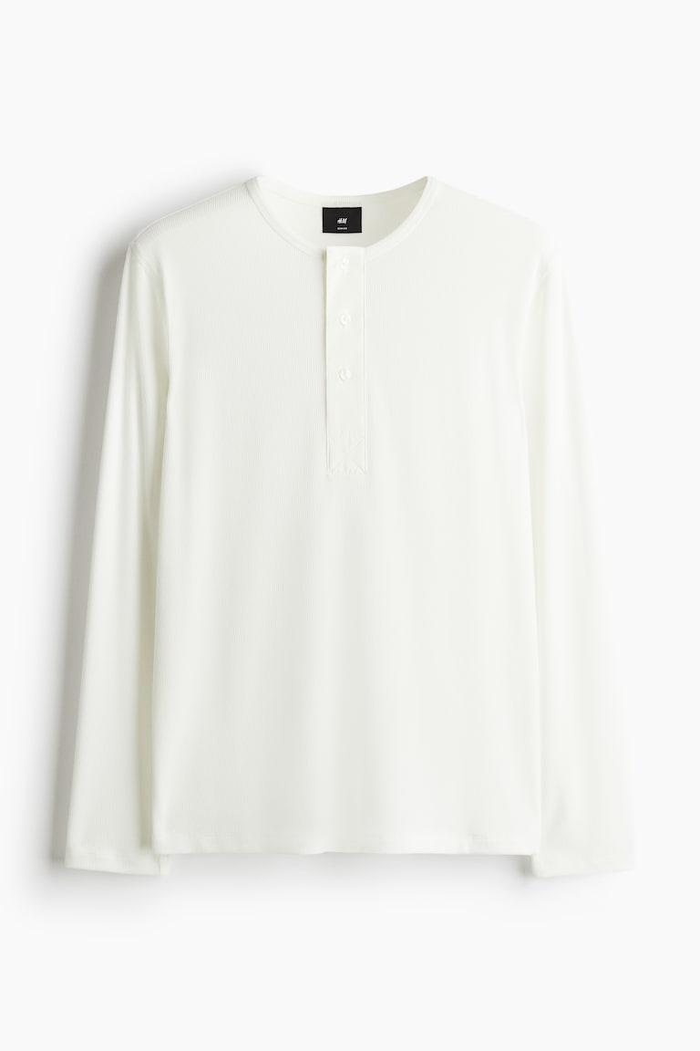 H&M Camiseta en punto de canalé Slim Fit - Negro - HOMBRE Descuento por venta flash