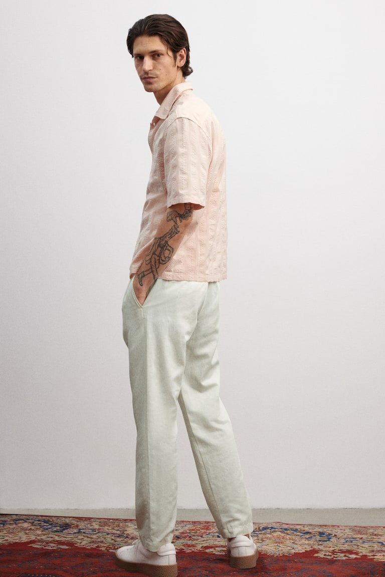 H&M Pantalón en mezcla de lyocell Regular Fit - Blanco - HOMBRE Precio ultrabajo