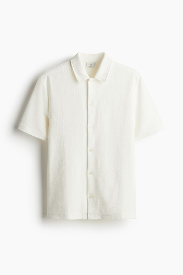 H&M Camisa de punto de manga corta Regular Fit - Marrón - HOMBRE