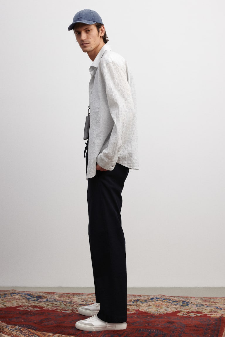 H&M Pantalón de sirsaca Relaxed Fit - Azul marino - HOMBRE Rebajas baratas