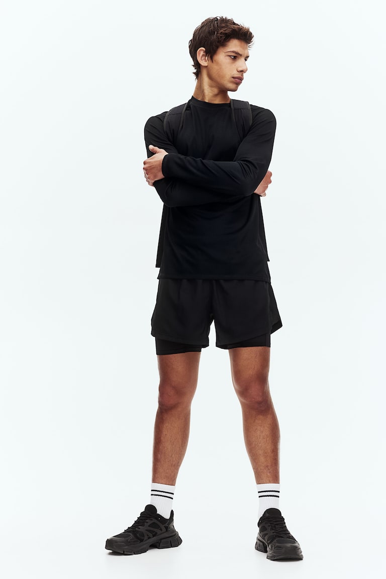 H&M Pantalón corto de doble capa con DryMove™ - Turquesa - HOMBRE Descuento