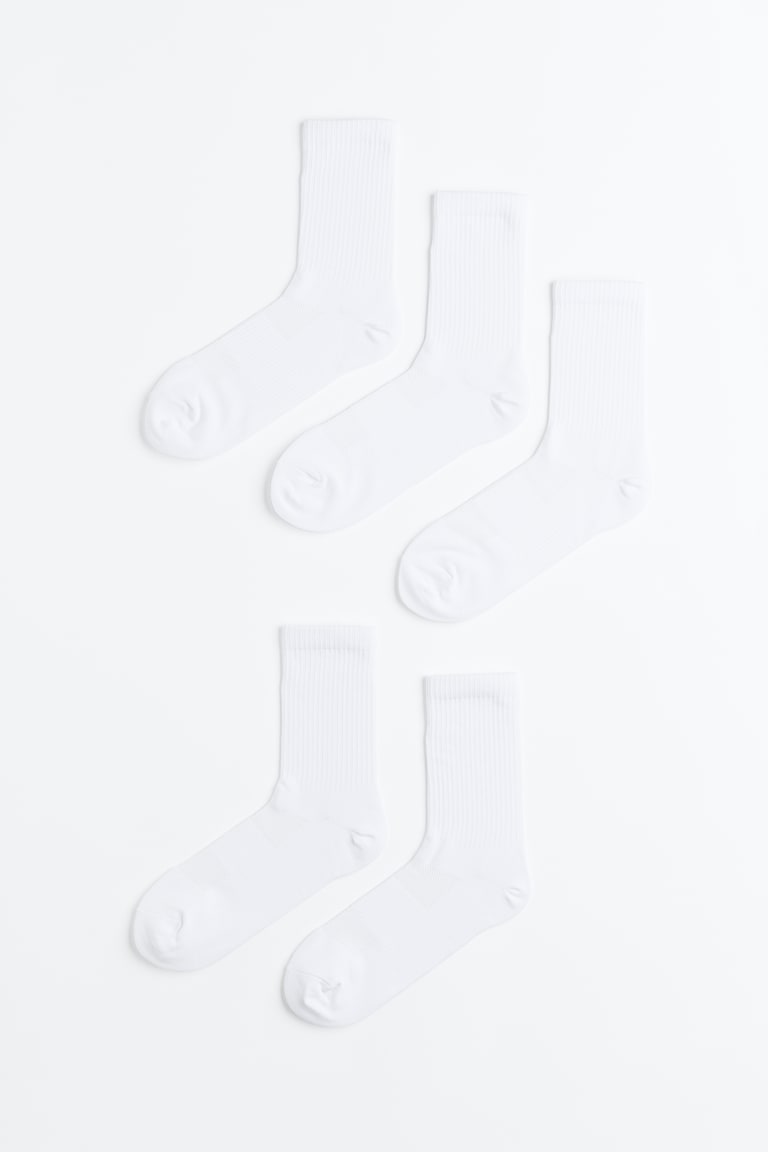 H&M Pack de 5 calcetines de deporte con DryMove™ - Azul marino/Blanco/Gris oscuro - HOMBRE Rebajas online
