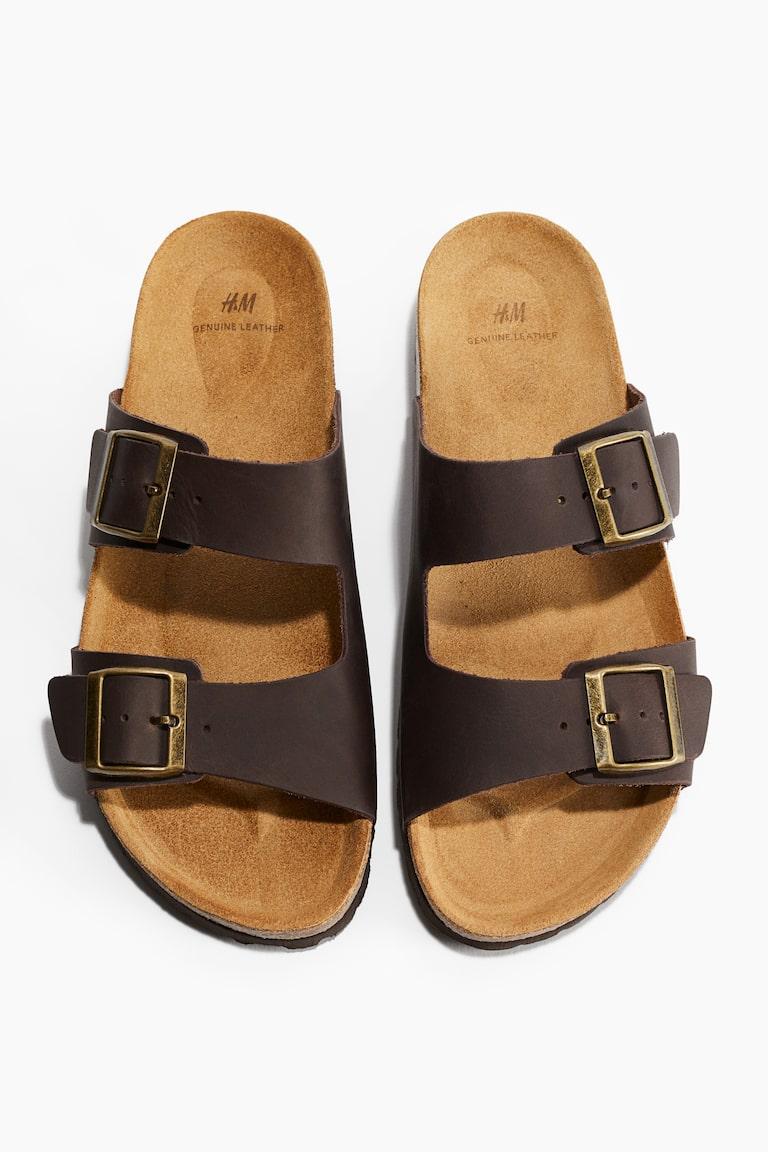 H&M Sandalias de piel - Marrón - HOMBRE Rebajas de fábrica