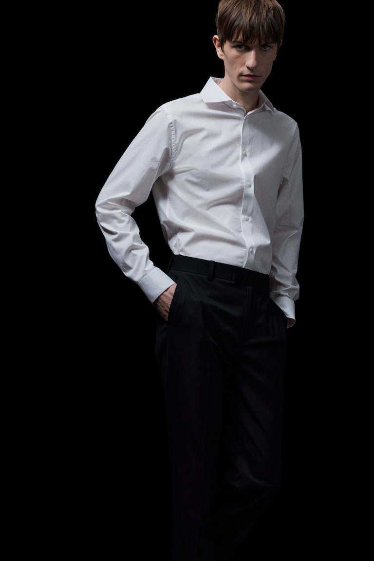 H&M Camisa Slim Fit - Azul claro - HOMBRE
