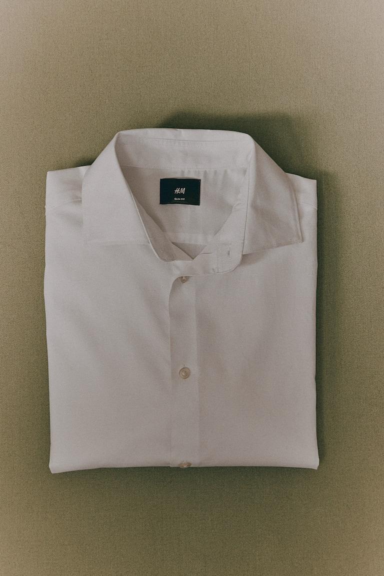 H&M Camisa Slim Fit - Negro - HOMBRE En oferta