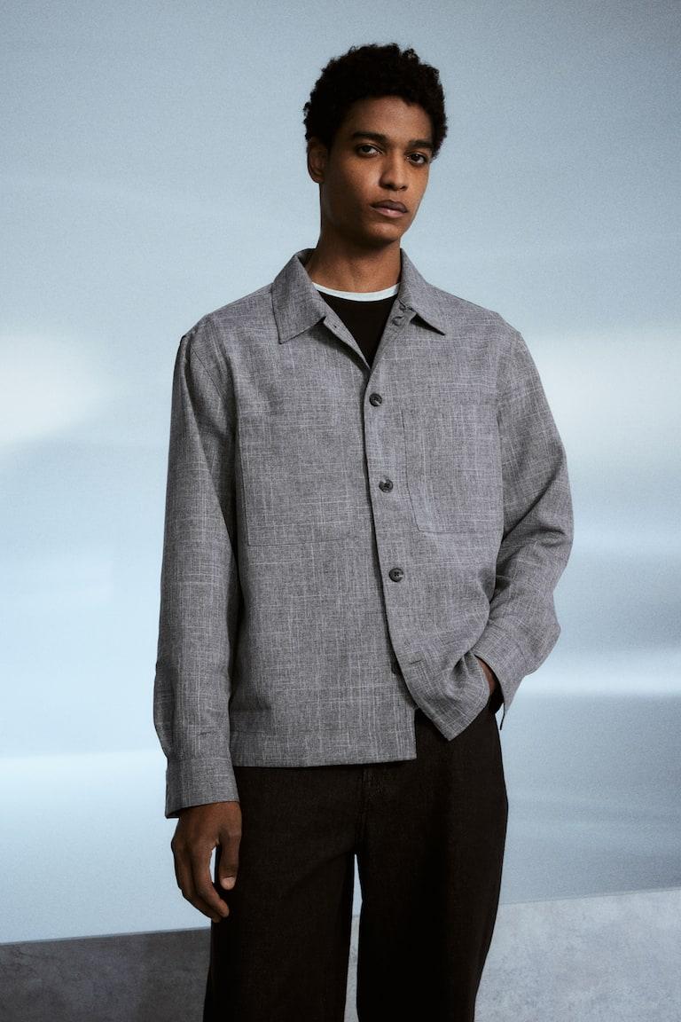 H&M Sobrecamisa Regular Fit - Azul marino - HOMBRE