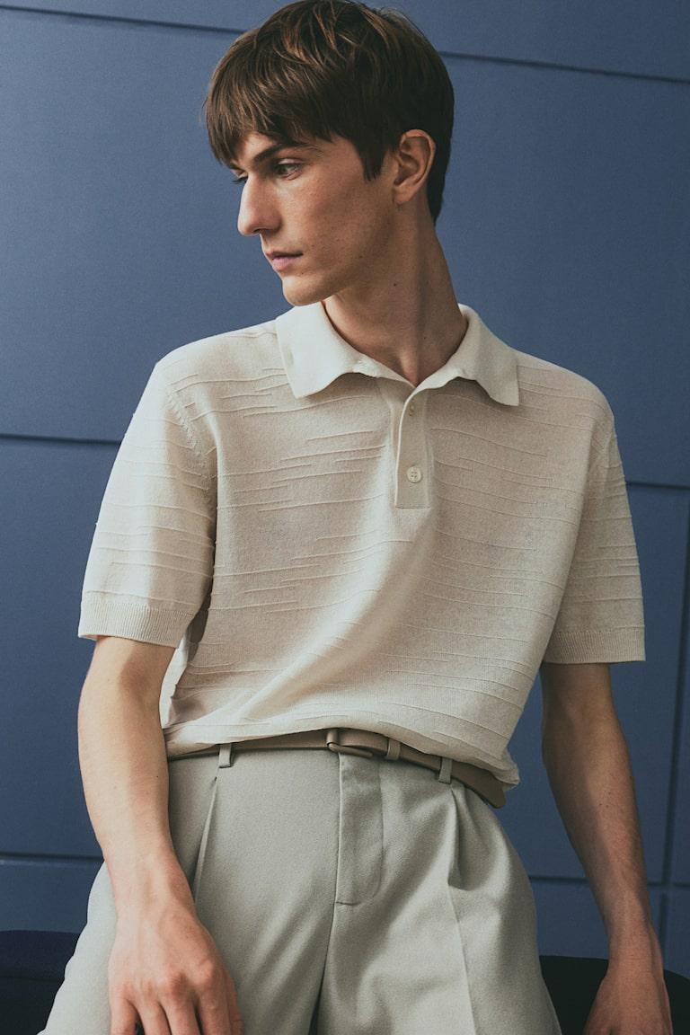H&M Polo en punto fino Regular Fit - Beige claro - HOMBRE ÚLTIMAS EDICIONES