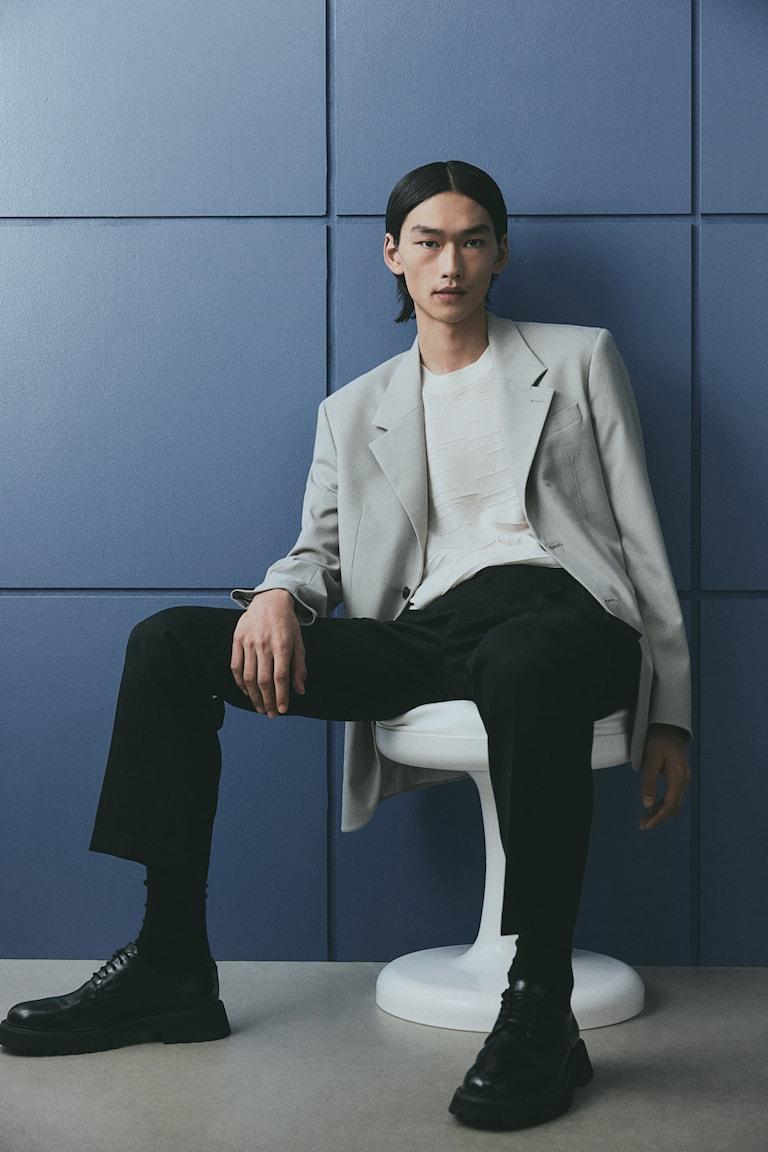 H&M Pantalón con raya Regular Fit - Gris oscuro - HOMBRE Último día